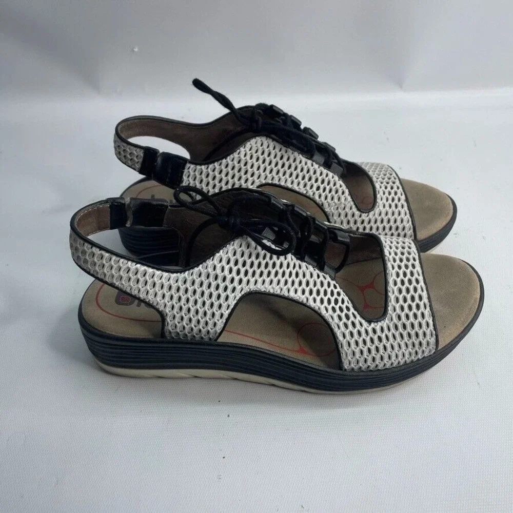 Bionica Women's 6M Synthetic Leather Slip-On Wedge Strappy Slingback‎ Sandal